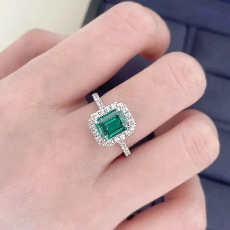 Stella Verdant Muse – Srebrny Pierścionek z Zielonym Sercem Stella Mer