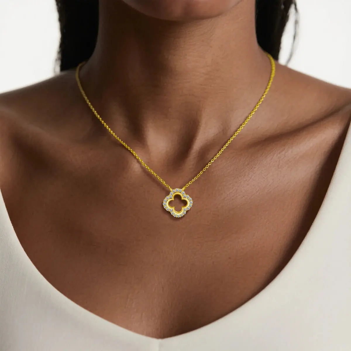 Stella Clover – Naszyjnik Szczęścia z Moissanitem 14K Stella Mer