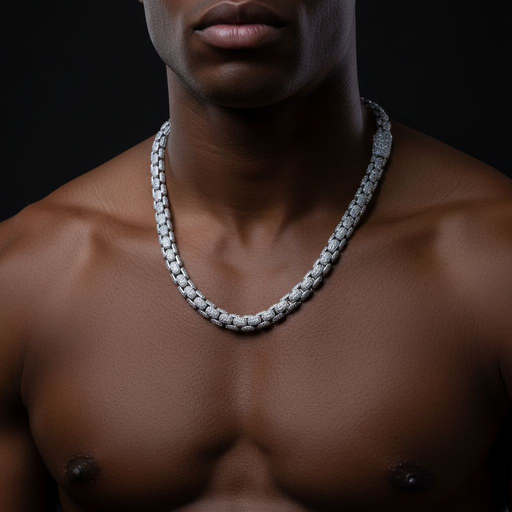 Iced Out Chain na modelu