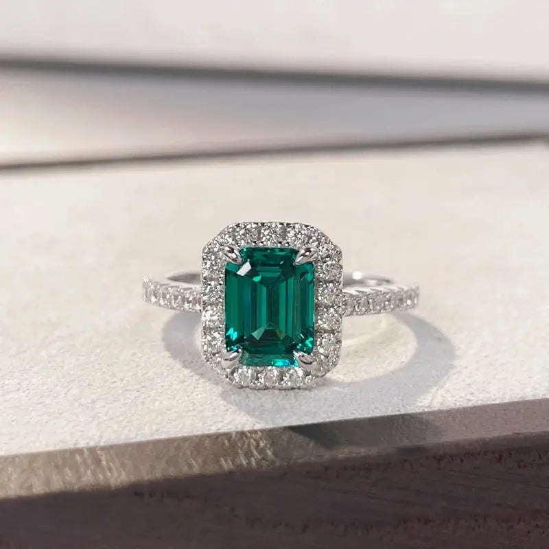 Stella Verdant Muse – Srebrny Pierścionek z Zielonym Sercem Stella Mer