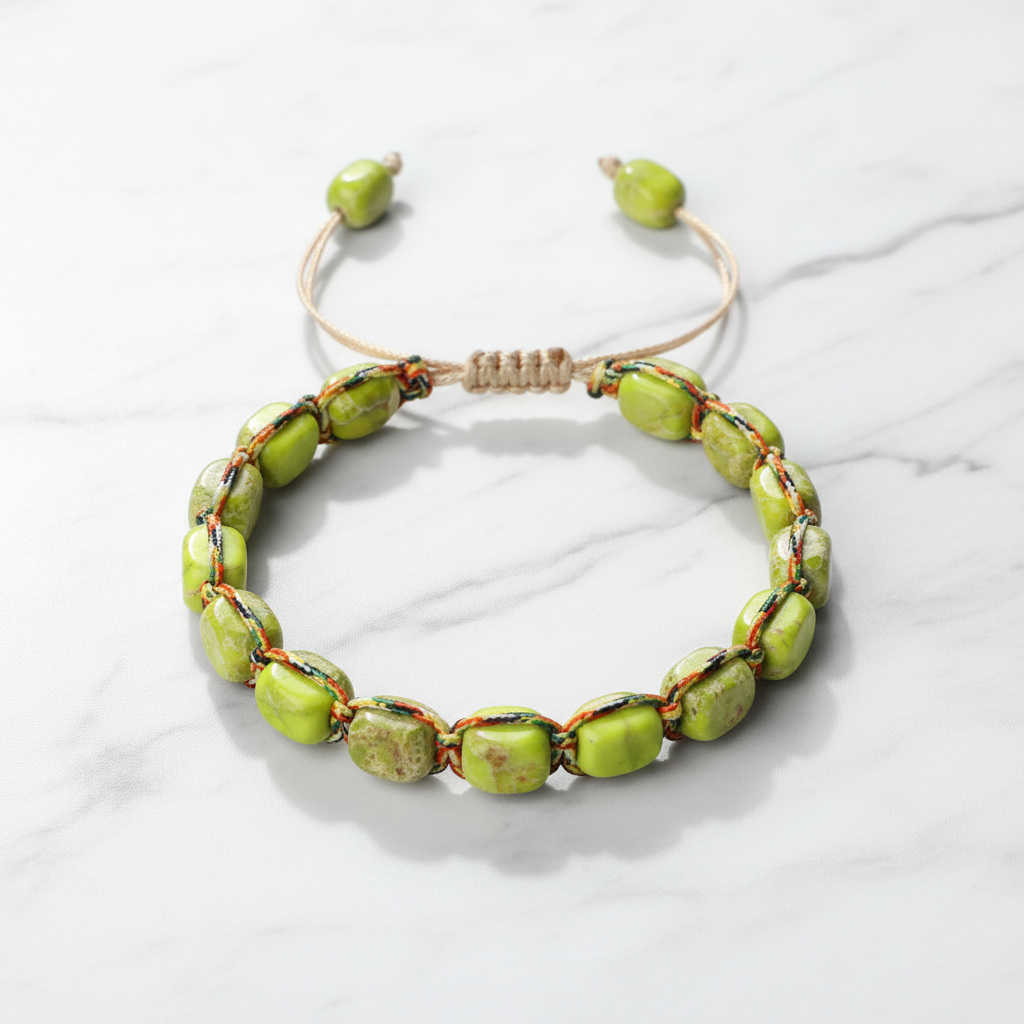 Bransoletka limonkowa na marmurze