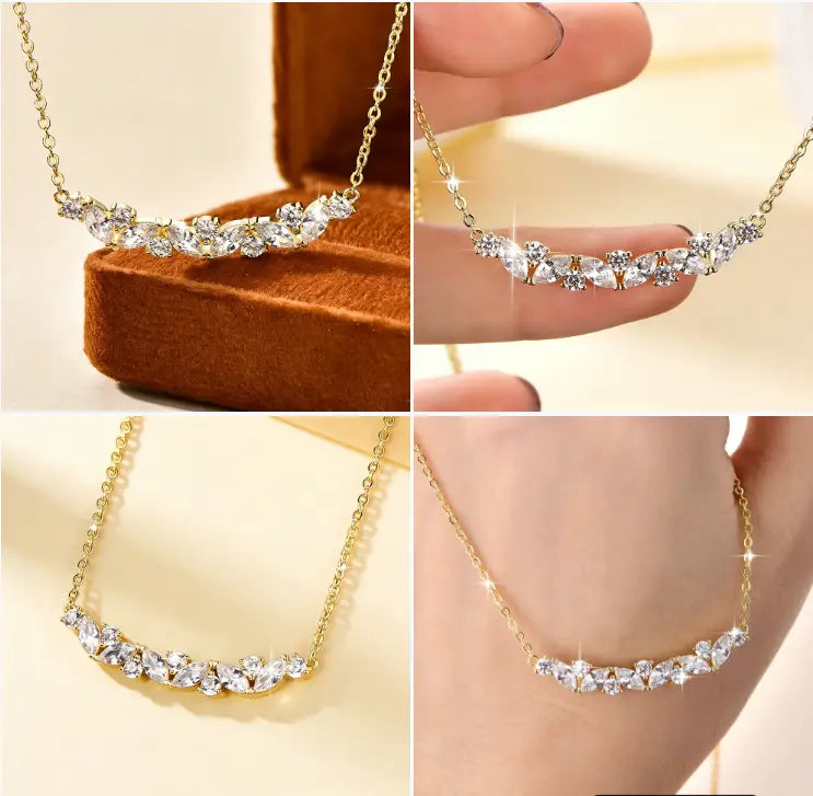 Naszyjnik Stella Constellation – Kaskada Kryształów o Szlifie Marquise 14K Stella Mer